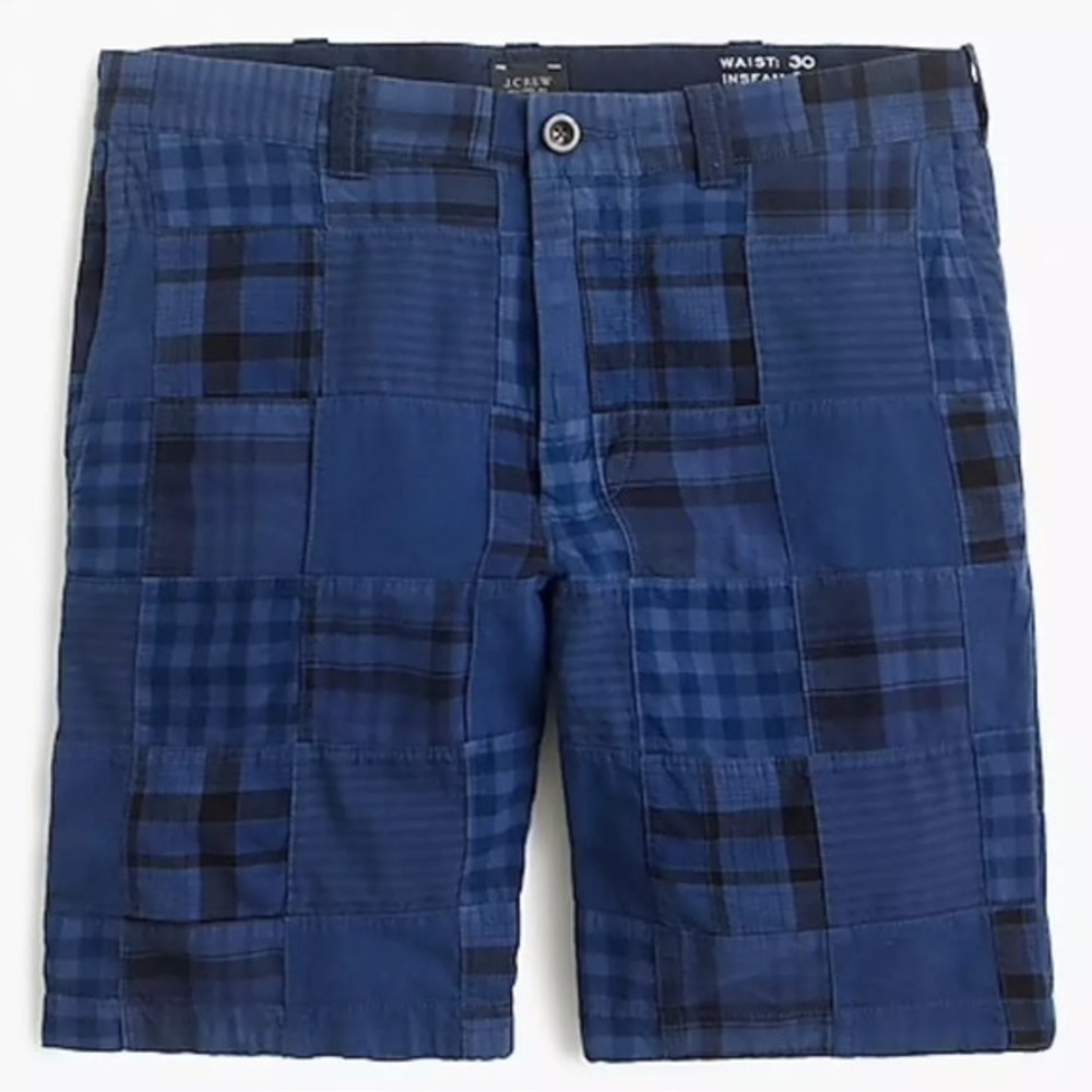 j crew short in overdyed patchwork